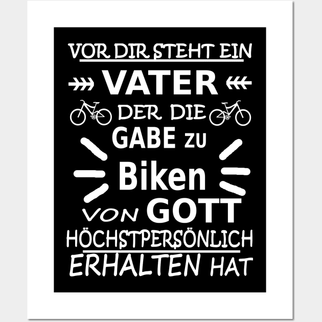 Vater Biken Downhill Männertag Wall Art by FindYourFavouriteDesign